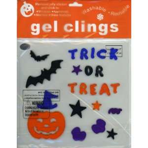  Trick or Treat Bats Jack o lantern Halloween Gel Window 