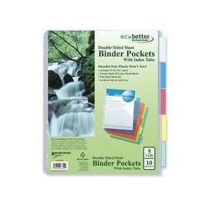  BOF86824   Binder Pockets,w/Index Tabs,Poly,5 Tab,10 