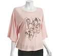 sauce pink novelty print crewneck bell sleeve t shirt