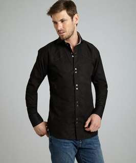 Bogosse black cotton Ibiza button front shirt