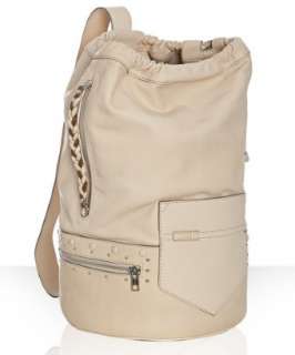 Chloe natural leather studded Charlie bucket backpack   up 