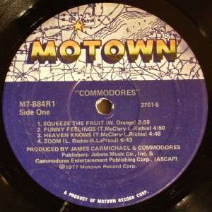 COMMODORES ~ LP VINYL MOTOWN M7 884R1 1977  