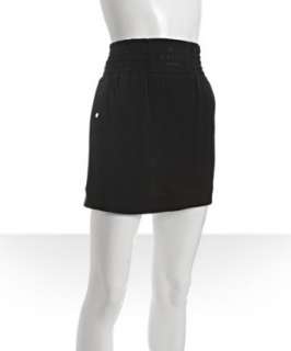 Gucci black stretch silk elastic waistband mini skirt   up to 