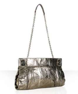Kooba burnished gold pleated leather Ava convertible bag   