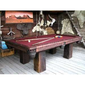    Timber Lodge Rustic Teak Pool Table by Groovystuff