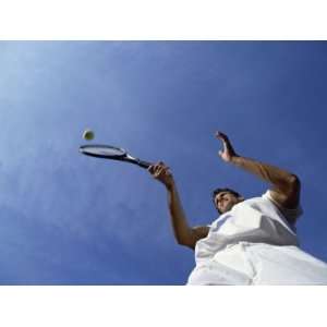  Tennis Player Making Contact with the Ball Photographic 