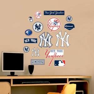 New York Yankees Logo Assortment MLB Fathead Jr Graphic  