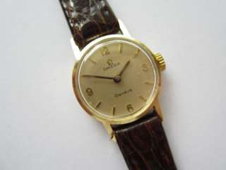 Omega 14k gold Geneve swiss 60s watch runs and keeps time  