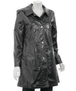 MICHAEL Michael Kors derby grey poly snap front hooded rain coat 