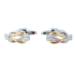  Rhodium Love Knot Cufflinks