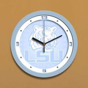 LSU Tigers Light Blue Nursery Wall Clock  Sports 