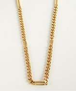 Stella McCartney brass art deco box link and chain layering necklace 