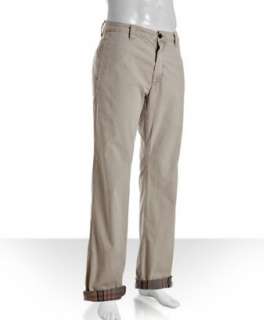 Tailor Vintage stone cotton chino roll up pants   