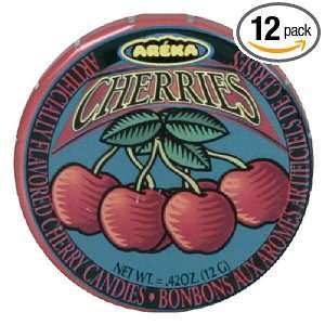 Areka Cherry Candy, Tins (Pack of 12)  Grocery & Gourmet 
