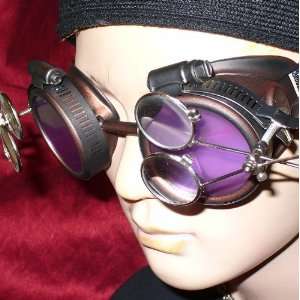   Goggles Glasses cyber punk lila magnifying lens 2x 