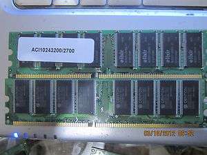 2GB 2X1GB PC3200 400MHZ DDR DESKTOP MEMORY NON ECC LOW DENSITY  