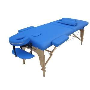  Blue 2 Pad 2 Fold Massage Table W/Free Two Bolster