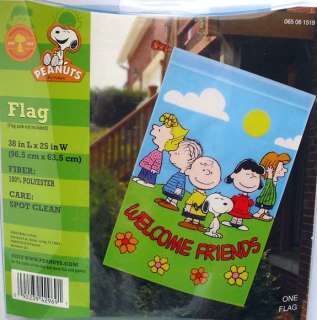 SNOOPY Welcome Friends FLAG 38 x 25 PEANUTS Summer  