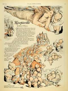 1925 Print Kewpie Doll Kewpieville Rose ONeill Scootle   ORIGINAL 