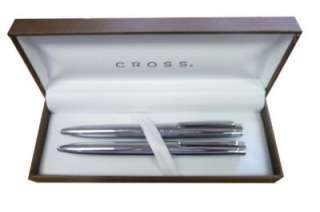Cross Newport Chrome Ball Pen & Pencil Set New In Box 073228063508 