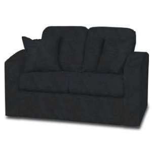  Mission Black Faux Leather Bay Loveseat
