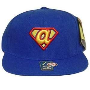  MLB ATLANTA BRAVES FITTED SUPERMAN 7 1/2 FLAT BILL HAT 