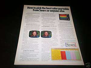 1972  Best Color Portable TV Television Picture Ad  