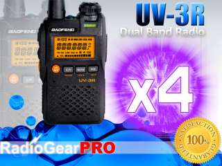 4x BaoFeng UV 3R VHF/UHF 136 174 400 470 ham radio  