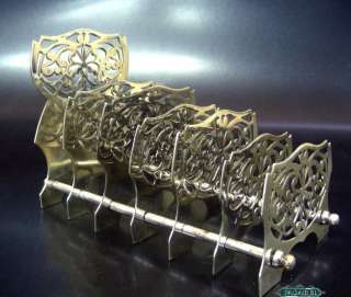 Victorian English Silver Plated Pierced Toast Rack 1900  