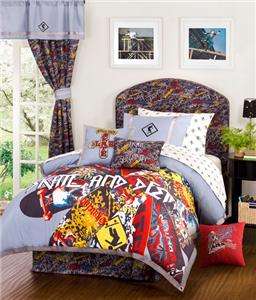 Twin Boys Teen SKATEBOARD 4p Comforter Bedding Set NEW  