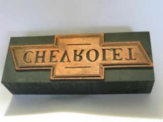 Chevrolet Printers Block Vintage Letterpress Rare HUGE  