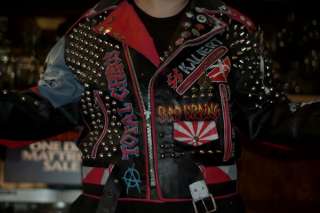 Punk Painted Studded Leather Jacket (Chaos UK, Bad Religion, Circle 