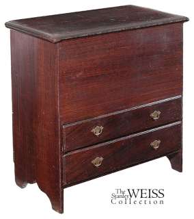 SWC Small Painted 2 drawer Blanket Chest, RI, c. 1720  