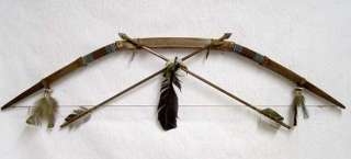 Native American Rawhide Wrapped Bow with Arrows  