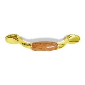  Traditional Bright Brass Pull Wood Insert 3 Cc LQ P50010C 