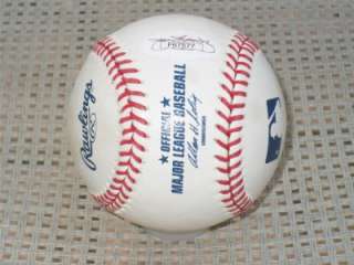 Signature is hand signed a Rawlings Major League Baseball. Please 