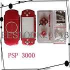 Red Full Housing PSP 3000 3001 Shell Case Cover Faceplate Buttons 