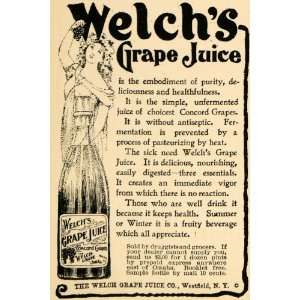   Ad Welchs Concord Grape Juice Woman Gown Vines   Original Print Ad