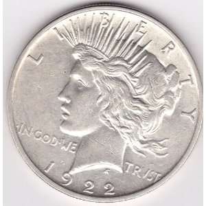  1922 D Peace Dollar 90% Silver CHOICE ALMOST UNCIRCLATED 