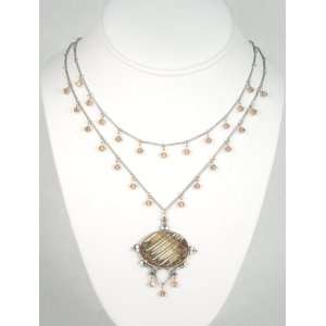  Ladies multicolor pearl drop necklace Jewelry