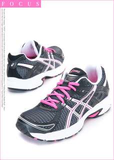 ASICS Womens GEL STRIKE 3 Running Shoes Black White Neon Pink #G37 