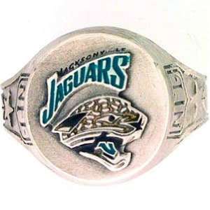  Jacksonville Jags NFL Pewter Ring Hand Painted Fine 