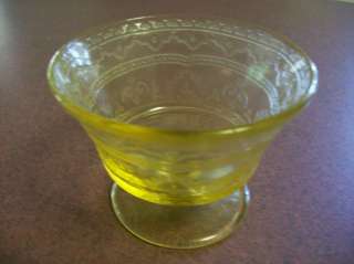 Vintage Yellow Depression Sandwich Glass Custard Cup  
