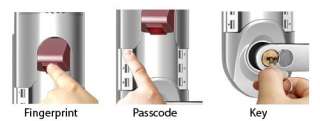   Solid Stainless Steel Fingerprint Recognition Door Lock   Left Handle