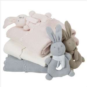   Bassinet/stroller Cotton knitted blanket & rattle set (Pink) Baby