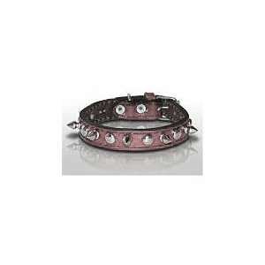  Top Dog Spiked Pink Leather Dog Collar 5/8 x 16 inch 