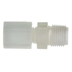 Compression fittings, Straight male pipe adapters, Kynar,1/4 OD x 1/8 