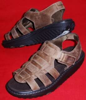   SKECHERS SHAPE UPS DYNAMO Brown Leather Athletic Sandals Shoes 11/41