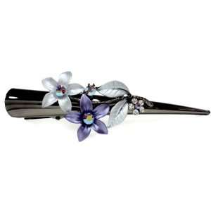  Purple Poppy Crystal Alligator Hair Clip Jewelry Beauty