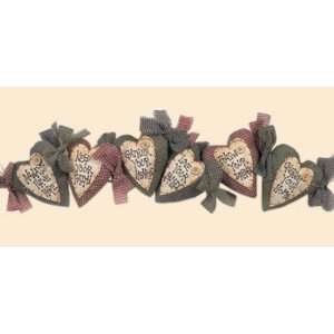  Country Heart Shaped fabric mantle Garland Home Decor Primitive 